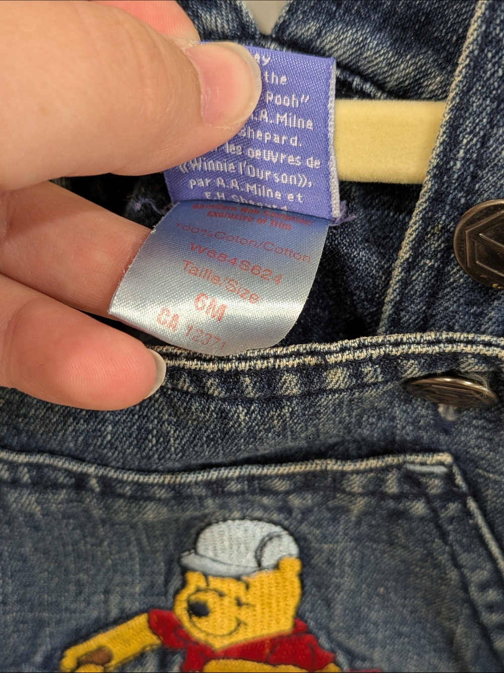 Disney Embroidered Winnie The Pooh Denim Overalls - Picture 5 of 6